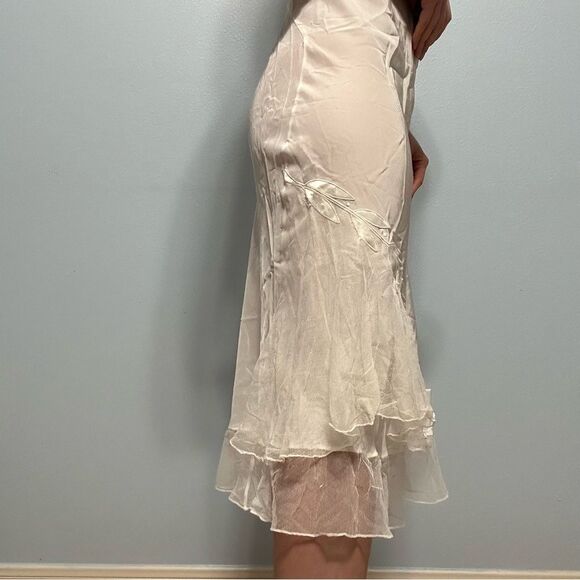 Thea Tewi Lingerie 40s Ivory Nightgown Slip Size 32 Hollywood Glam Wedding - Picture 6 of 16